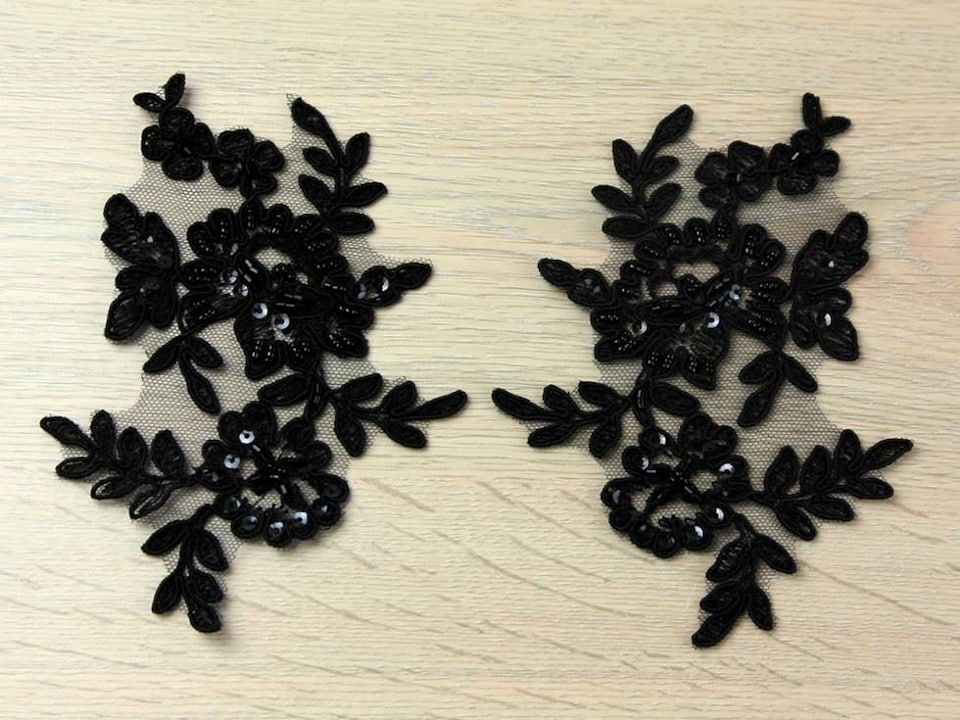 Black Naomi Appliques for Dressmaking - per pack