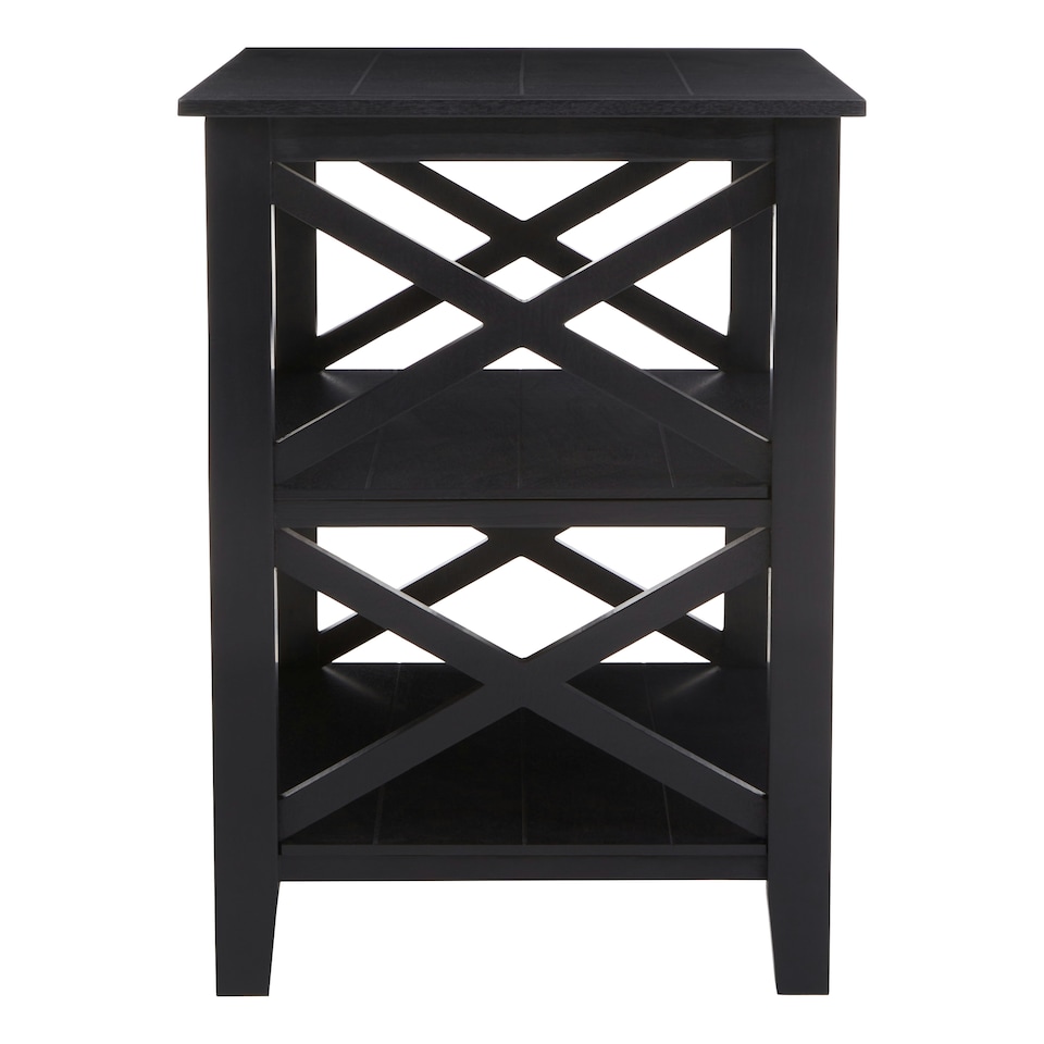 image 1 of Interiors by Premier Three Shelf Black Book Case, Pine Wood Tall Book Shelf, Large Book Case for Home & Office Black
