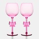 image 1 of OHS Set of 2 Bow Picnic Wine Glasses Plastic Reusable Champagne Flute