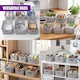 image 7 of GEEZY Small Plastic Storage Baskets Set of 6 Grey Woven Style Stackable Organizers