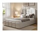 image 1 of Ezysleep Maison Luxury Velvet Upholstered Bed Frame With Plush Padded Headrest | Cream | Cream