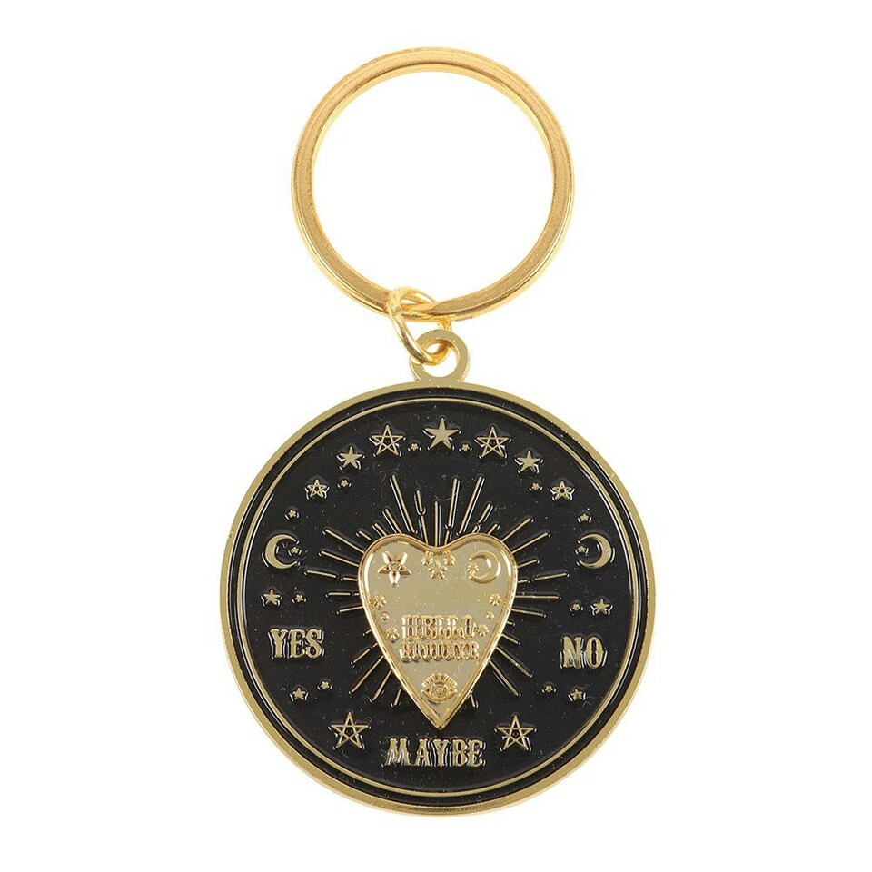 image 1 of Something Different Summon The Spirits Planchette Keyring - Black/Gold - One Size