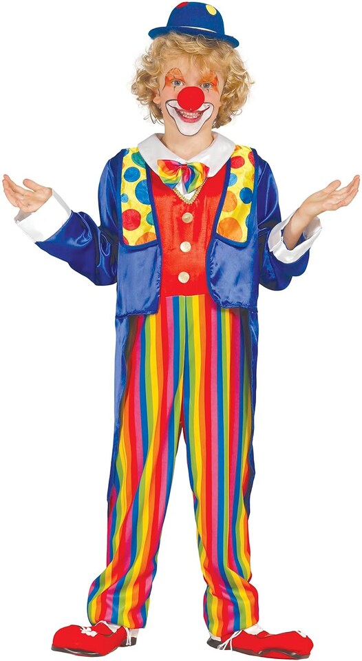 image 1 of Fancy Dress Child Bright Clown Costume - 3-4 Years