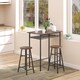 image 1 of HOMCOM Bar Table Set, Bar Table and Stools Set, Footrest and Storage Shelf, for Kitchen, Dining Room, Pub, Cafe, Black and Oak
