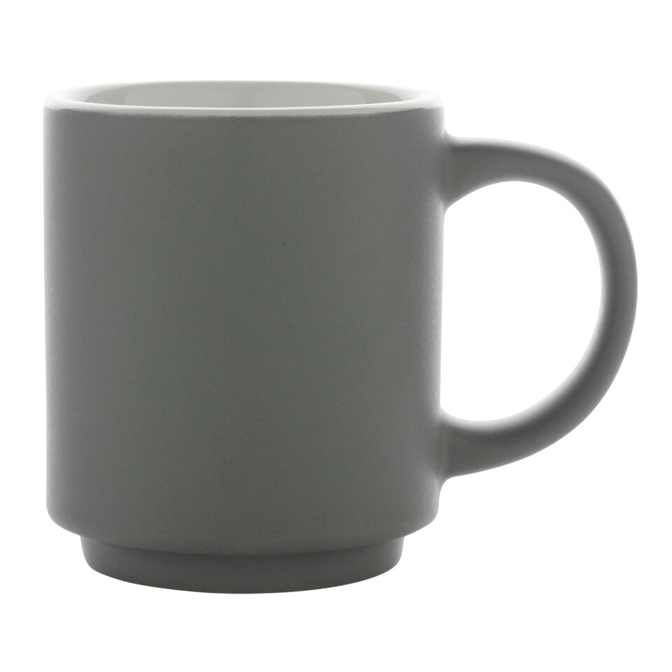 image 1 of XD Collection Stackable Ceramic 180ml Mug - Grey/White - One Size
