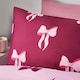 image 6 of OHS Bow Reversible Soft Cosy Plump Duvet Cover and Pillowcase Bedding Set Pink | Single