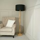 image 2 of ValueLights Victoria Light Wood Traditional Stem Floor Lamp Base Brown