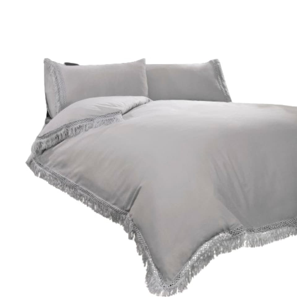 image 1 of Tia Trellis Polycotton Reversible Duvet Cover Set with Pillowcase Pink | Single