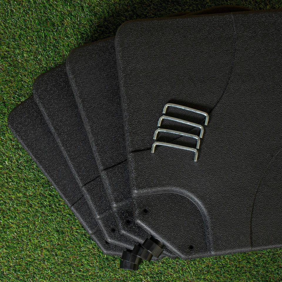 image 1 of 4 Pack 60/80Kg Square Water / Sand Filled Black Hanging / Banana / Cantilever Garden Patio Decking Parasol Base Weight