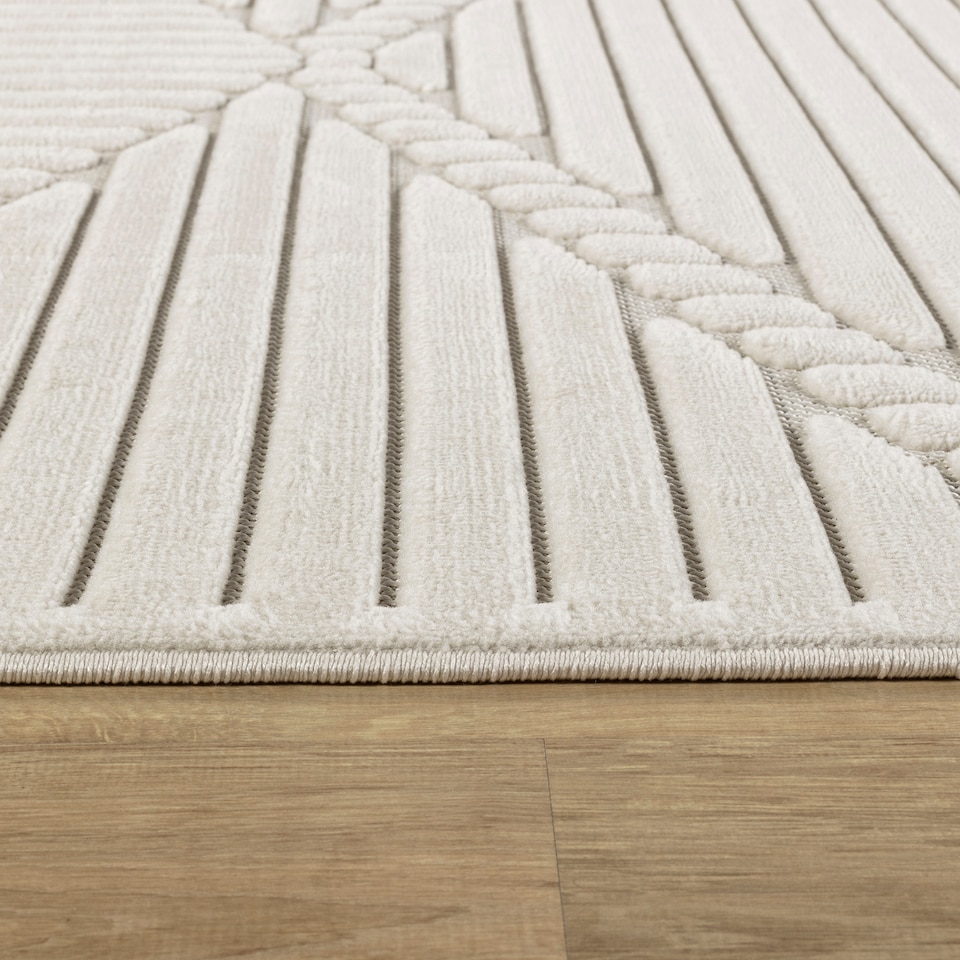 image 1 of LIVABLISS Le Mans-Modern 3D High & Low Pile Textured In- & Outdoor Rug 120 x 170 cm | White