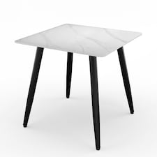 80cm Square Sintered Stone Top Dining Table | White | 1