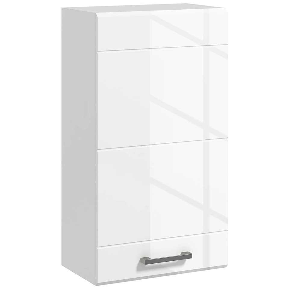 image 1 of kleankin Bathroom Wall Cabinet, High Gloss Soft-Close Storage Cabinet, White