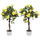 image 6 of Outsunny Set of 2 90cm Artificial Rose Tree, Fake Decorative Plant, Yellow