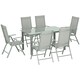 image 1 of Outsunny 7 Piece Garden Dining Set, Outdoor Table and 6 Chair, Aluminium, Black