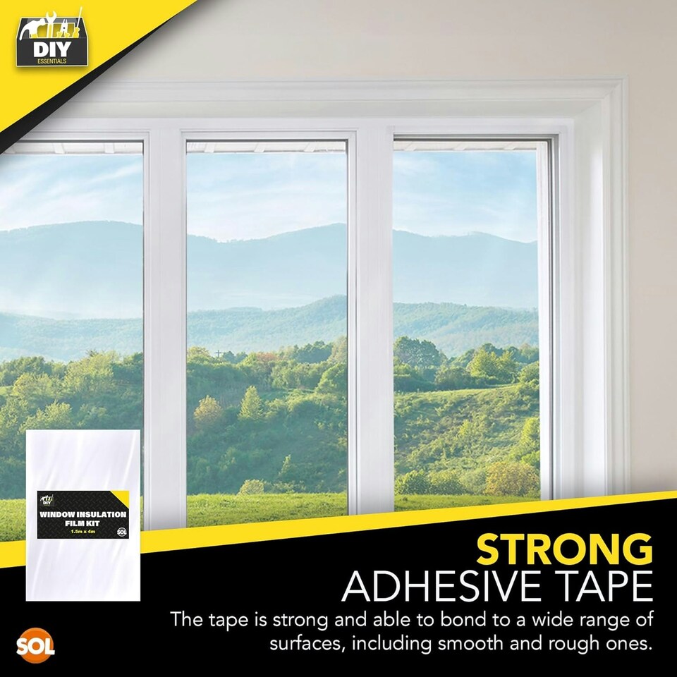 image 1 of SOL 1.5m x 4m Window Insulation Film Kit – Thermal Control for Summer & Winter Clear