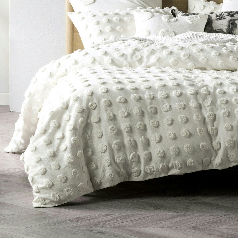 image 1 of Linen House Haze Tufted Single Duvet Cover Set
