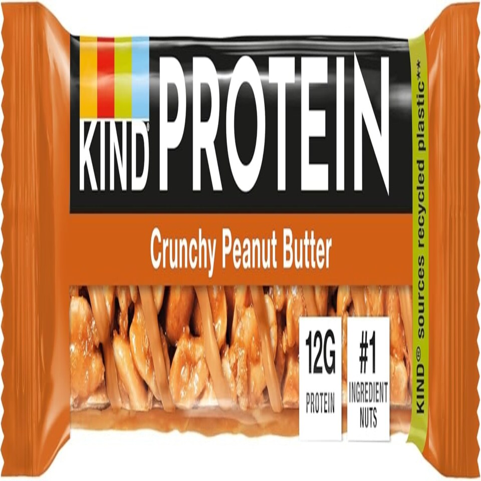 image 1 of KIND Protein Bars, Gluten Free Snack Bars, Crunchy Peanut Butter, High Fibre, Source of Protein, No Artificial Colours, Flavours or Preservatives, 24 x 50g