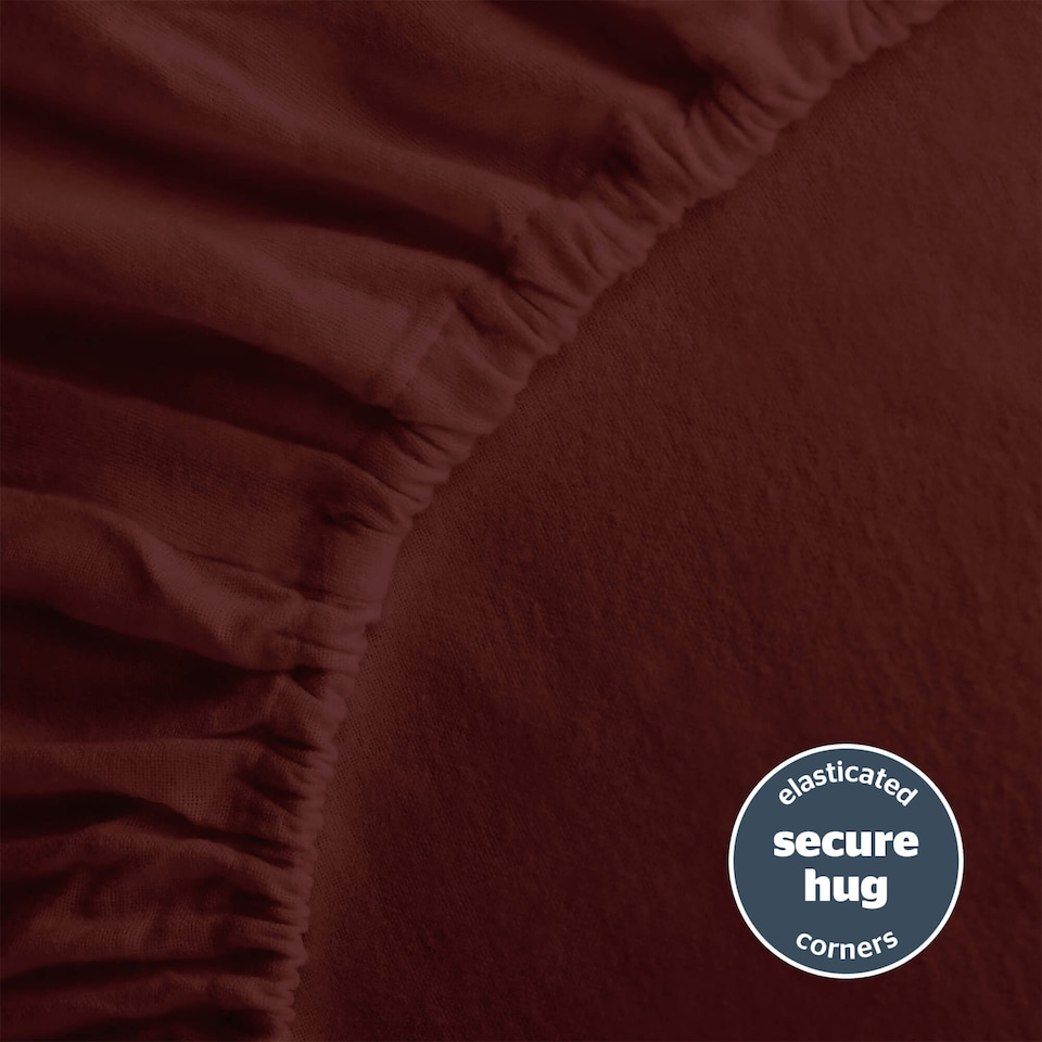 image 1 of Silentnight Brushed Cotton Fitted Sheet, Burgundy