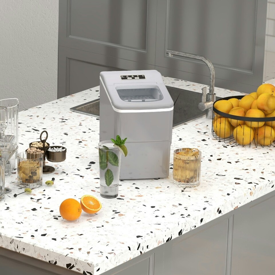 image 1 of HOMCOM Ice Maker 12kg/24H Production with Scoop Basket for Home Office Black