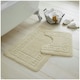 image 1 of VELVETIO Greek Bath Mat & Pedestal Mat Water Absorbent Non Slip Toilet Rugs Cream