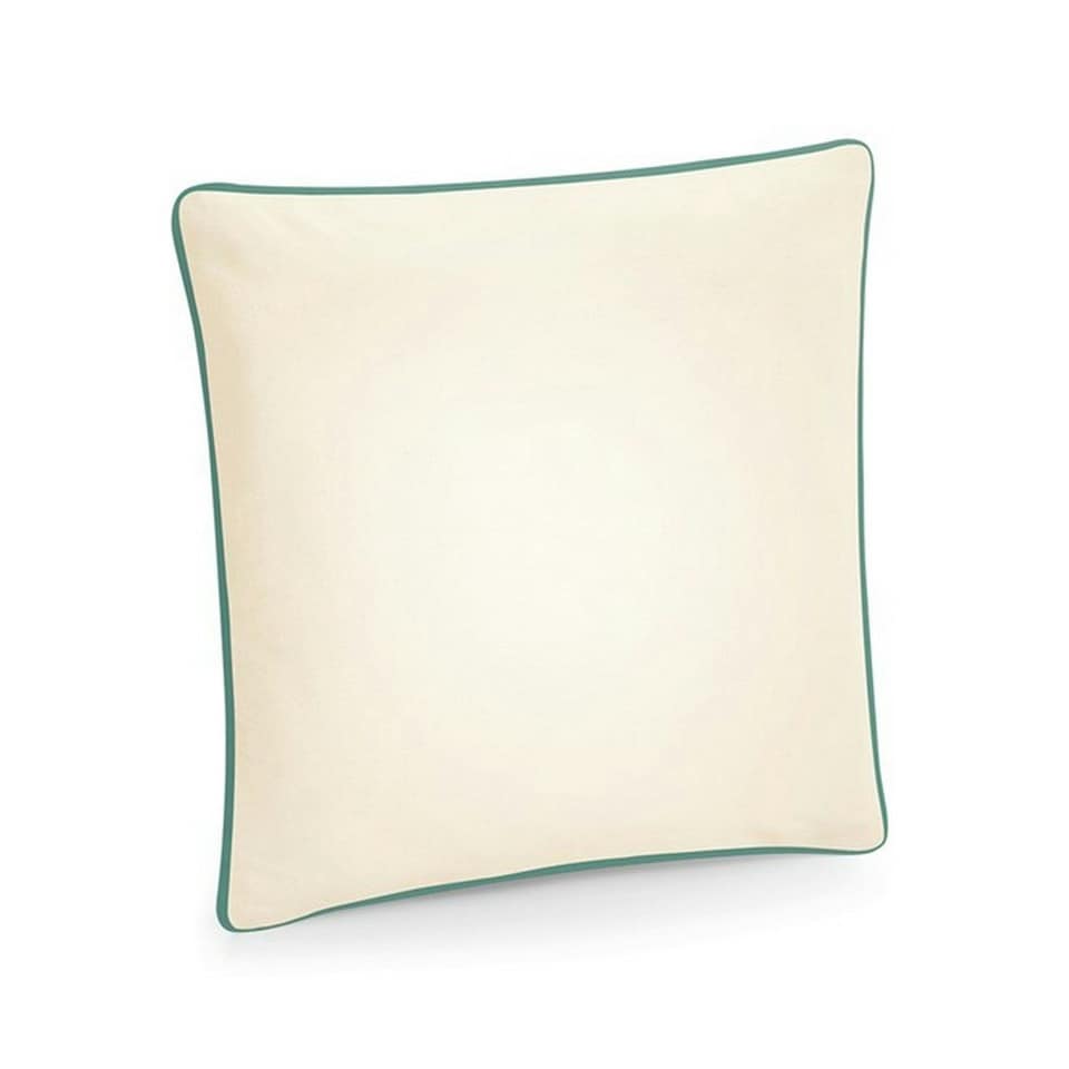 Westford Mill Cotton Piped Cushion Cover - Natural/Sage Green - One Size