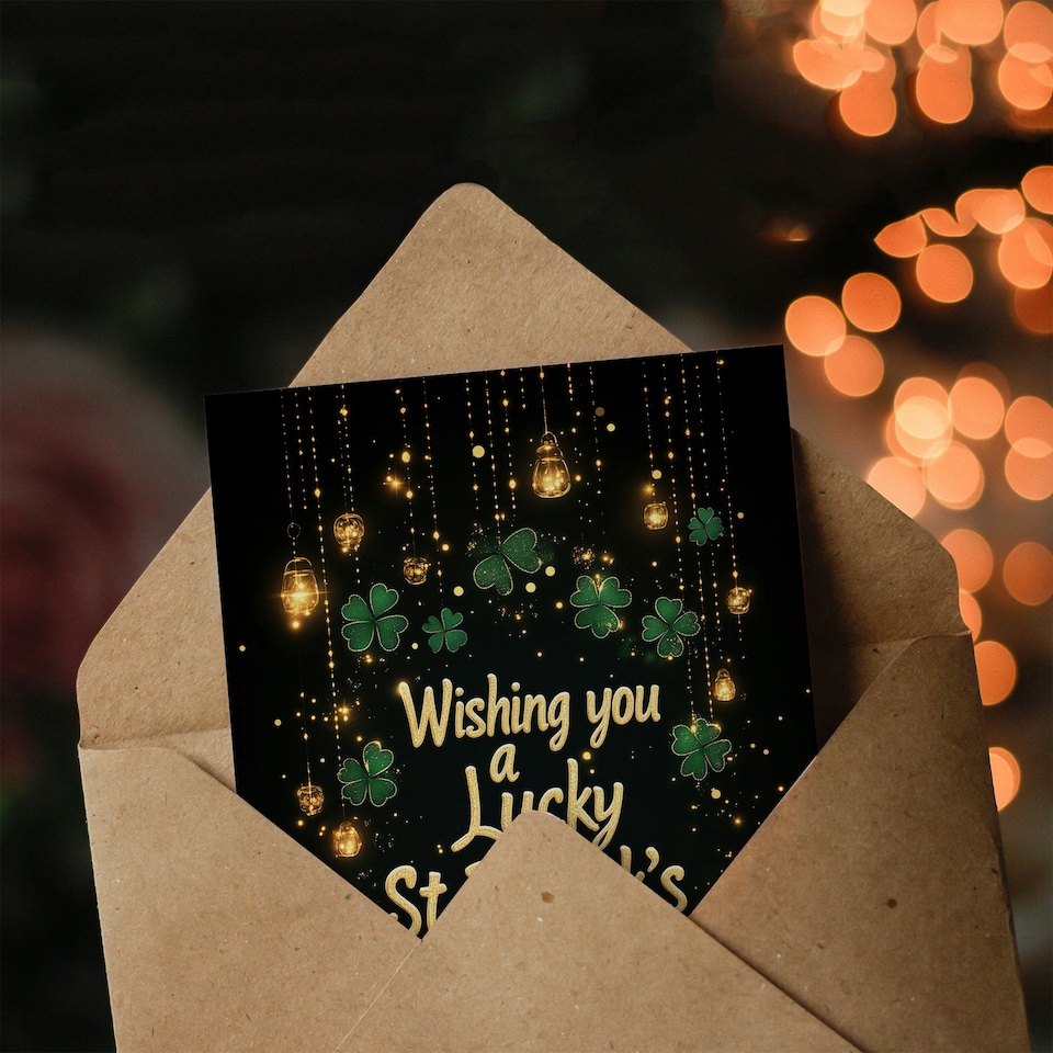 image 1 of St. Patrick's Day Card Wishing You A Lucky Day Blank Greeting Card