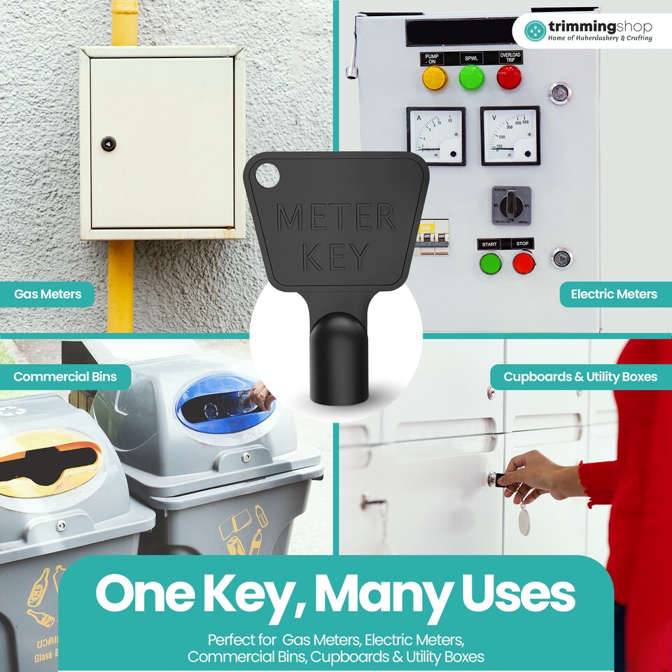 image 1 of Triangle Utility Key, Gas & Electric Meter Key with Triangular Socket - 2pcs