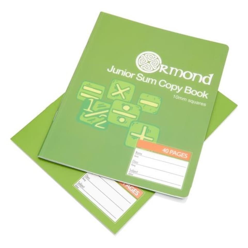 image 1 of 40 Pages 10mm Squares Junior Sum Copy Book by Ormond
