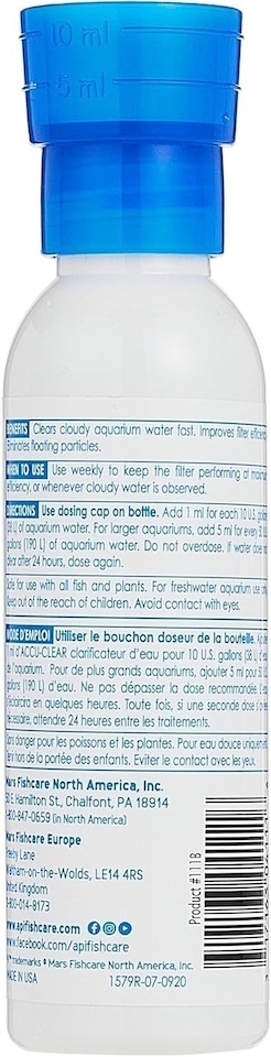 image 1 of API ACCU-CLEAR Freshwater Aquarium Water Clarifier 118 ml Bottle