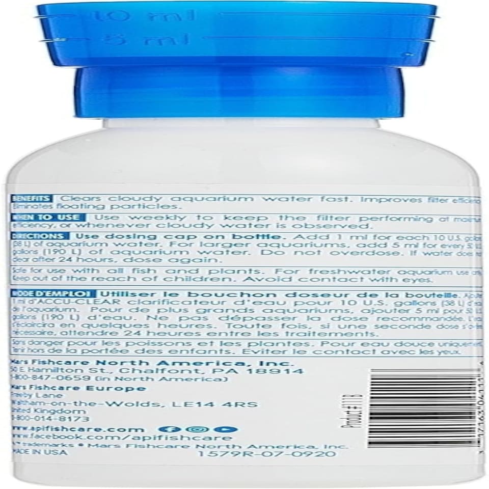 image 1 of API ACCU-CLEAR Freshwater Aquarium Water Clarifier 118 ml Bottle