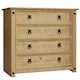 image 1 of Vida Designs Corona 4 Drawer Rustic Chest of Drawers Bedroom Storage, Solid Pine Wood