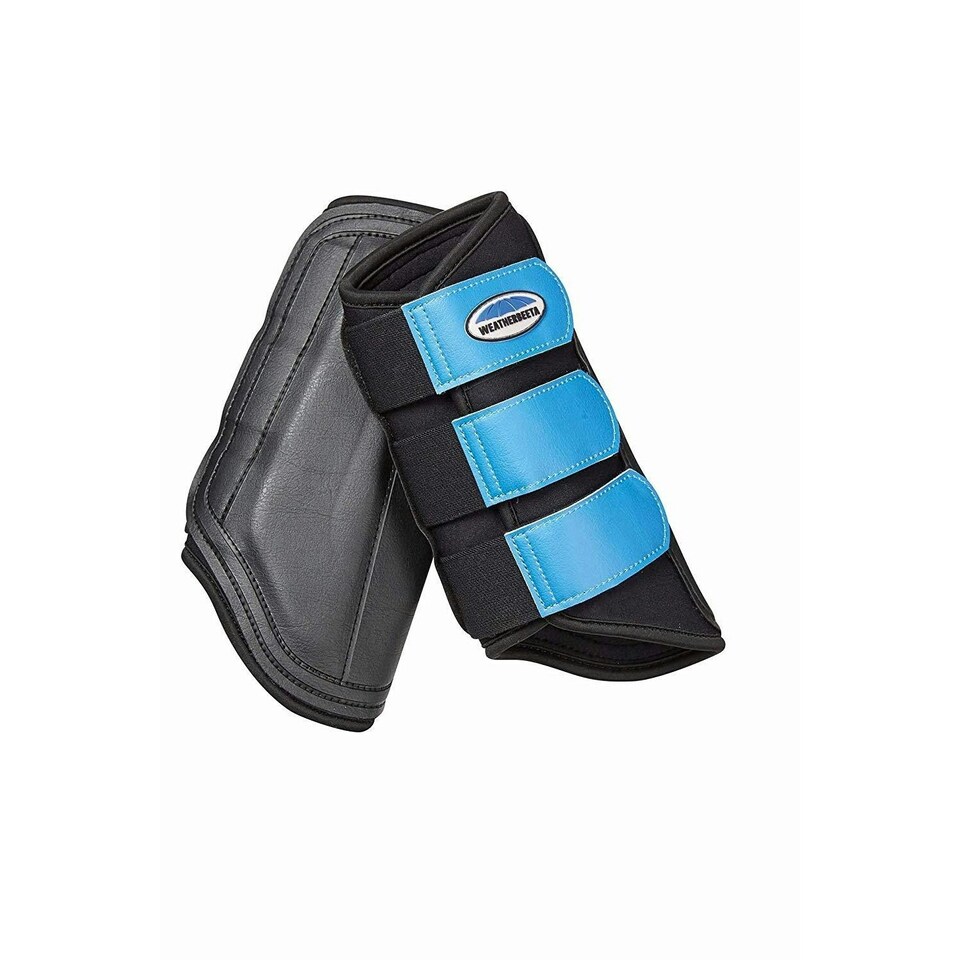 Weatherbeeta Single Lock Brushing Boots - Black/Royal Blue - Warmblood