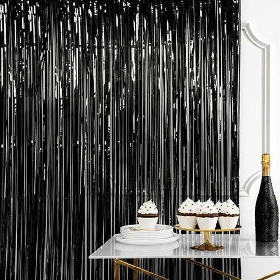 image 1 of Blue Foil Door Curtain Backdrop 92cm x 244cm - Pack of 25 Blue