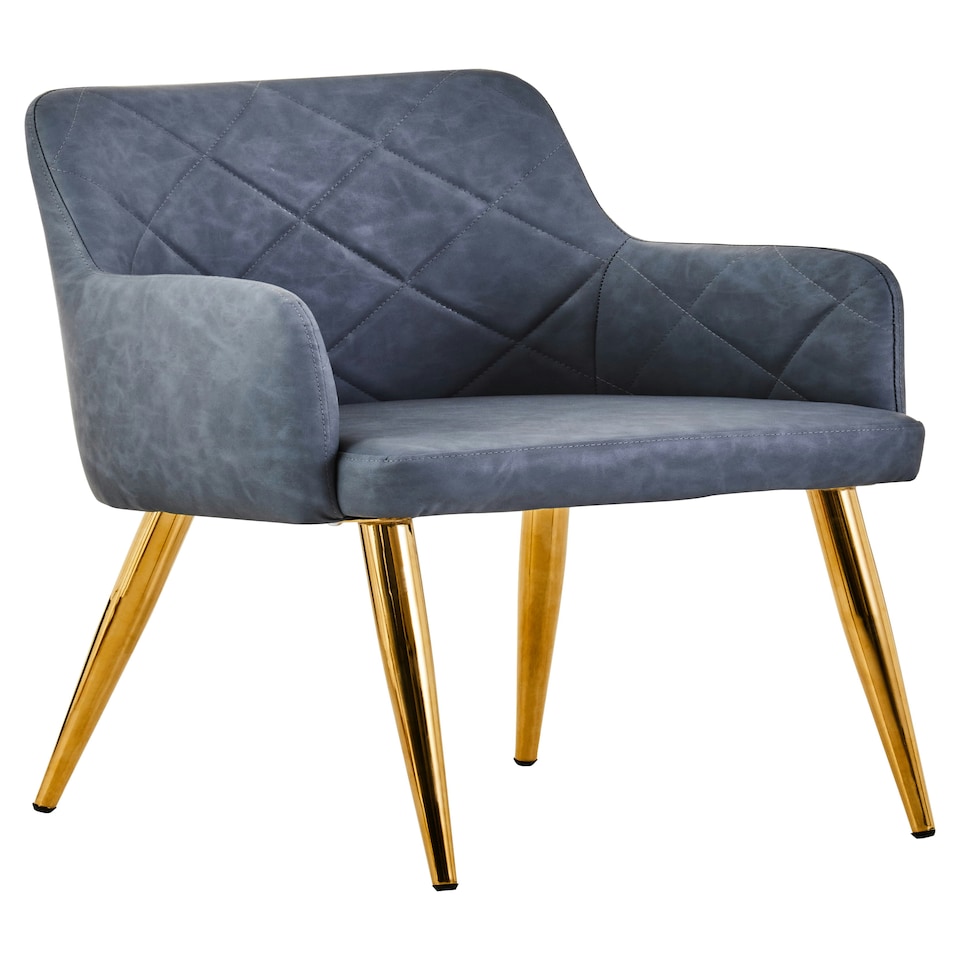 image 1 of Interiors By Premier Dark Grey Angular Dining Chair, Gold Finish Lounge Chair, Luxe Kitchen Chair, Livingroom Chair, Accent Chair Grey