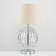 image 2 of ValueLights Rothwell Polished Silver Table Lamp with Small Cream Tapered Shade and E27 Candle LED 4W Warm White 3000K Bulb Cream