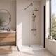 image 2 of Balterley Blymhill Contemporary Bathroom 8mm Glass Profile Wetroom Screen with Support Bar, Matt Black, 1950 x 700 x 14mm