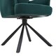 image 3 of Living and Home Modern Upholstered Swivel Armchair with Black Legs - Green Green