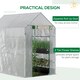 image 5 of Outsunny Walk in Greenhouse wShelves Steeple Grow House  White