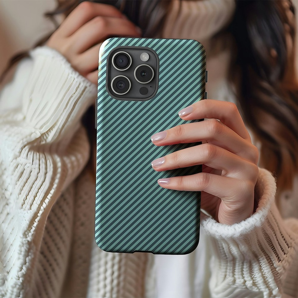 image 1 of Green Stripe Phone Case | Green | iPhone 16e
Slim | iPhone 16e
Slim