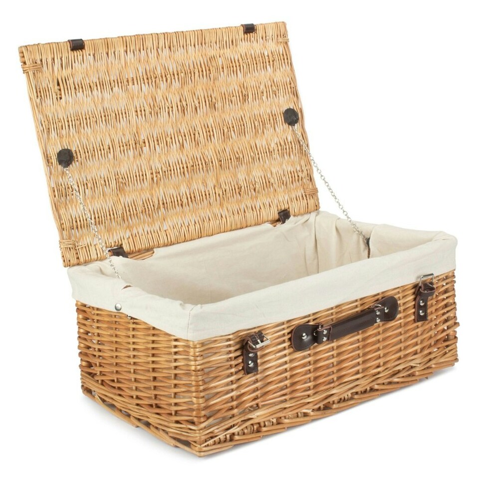 image 1 of 55cm Buff Picnic Basket with Lining Red | Red | One Size