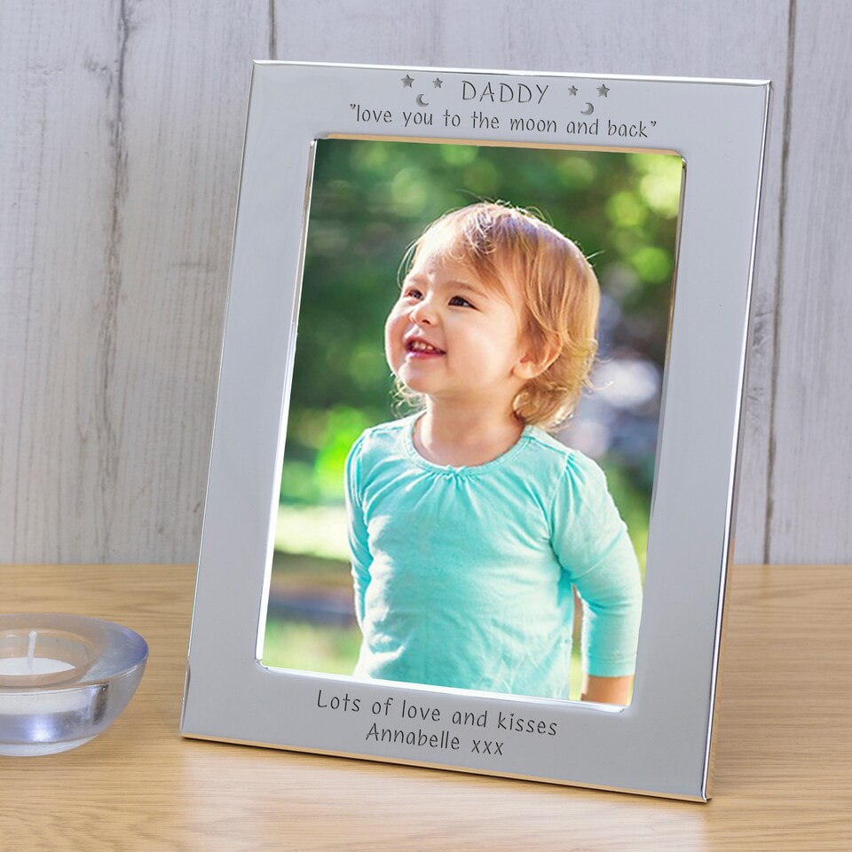 image 1 of Personalised Daddy Love You To The Moon And Back Silver Plated Picture Frame 6x4