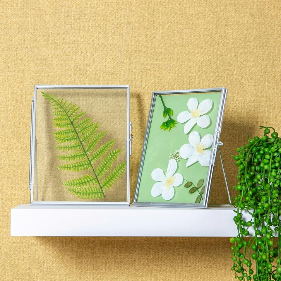 image 1 of Nicola Spring Standing Metal Photo Frames - 5" x 7" - Silver - Pack of 5 - Freestanding Picture Frame Display Frame Poster Frame Picture Display Silver | S