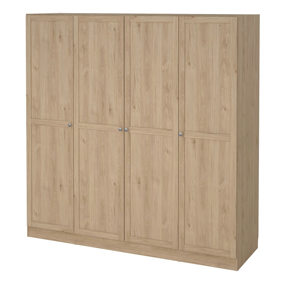 image 1 of Brande Wardrobe with 4 Frame Doors in Jackson Hickory Oak