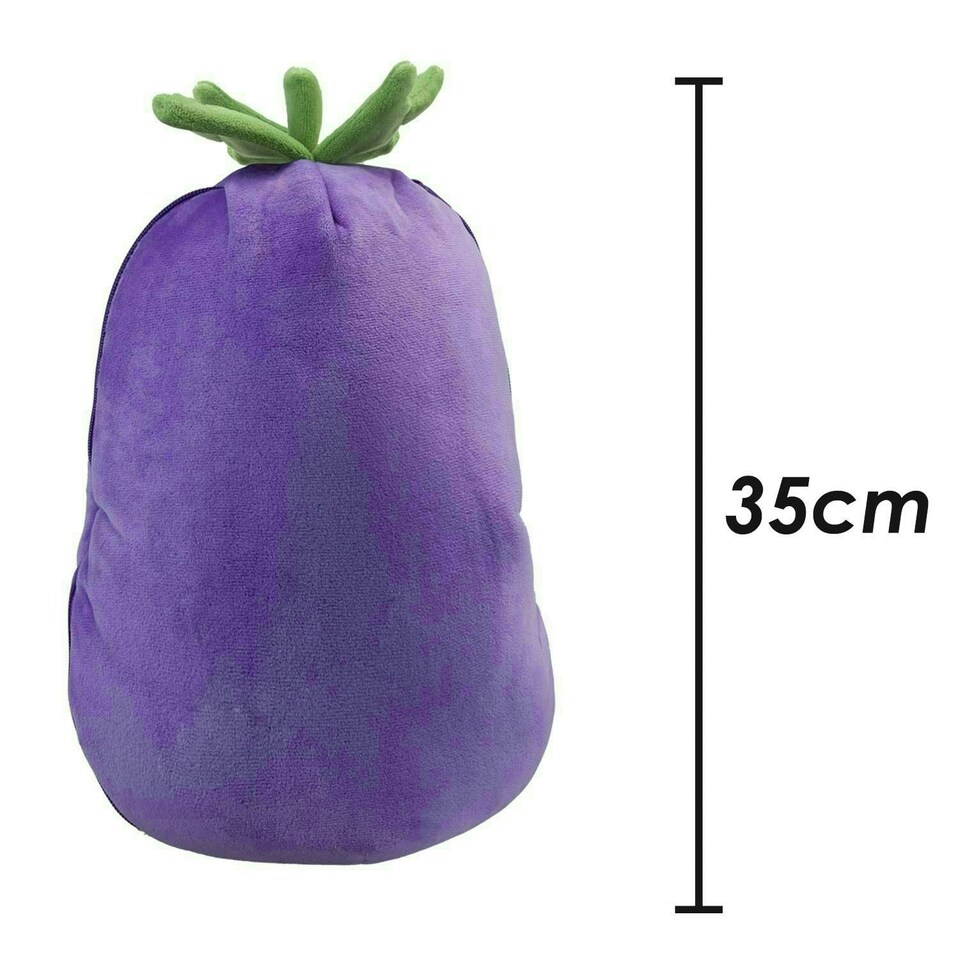image 1 of Bunny Aubergine Soft Toy Folding Plush Cute Cuddly Fluffy Rabbit 35cm Aubergine