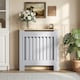 image 2 of HOMCOM Radiator Cover Wooden Cabinet Vertical Slatted Vent MDF Grey Home