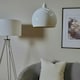 image 3 of ValueLights Pair Of Mini Retro Gloss White Arco Style Dome Ceiling Pendant Light Shades