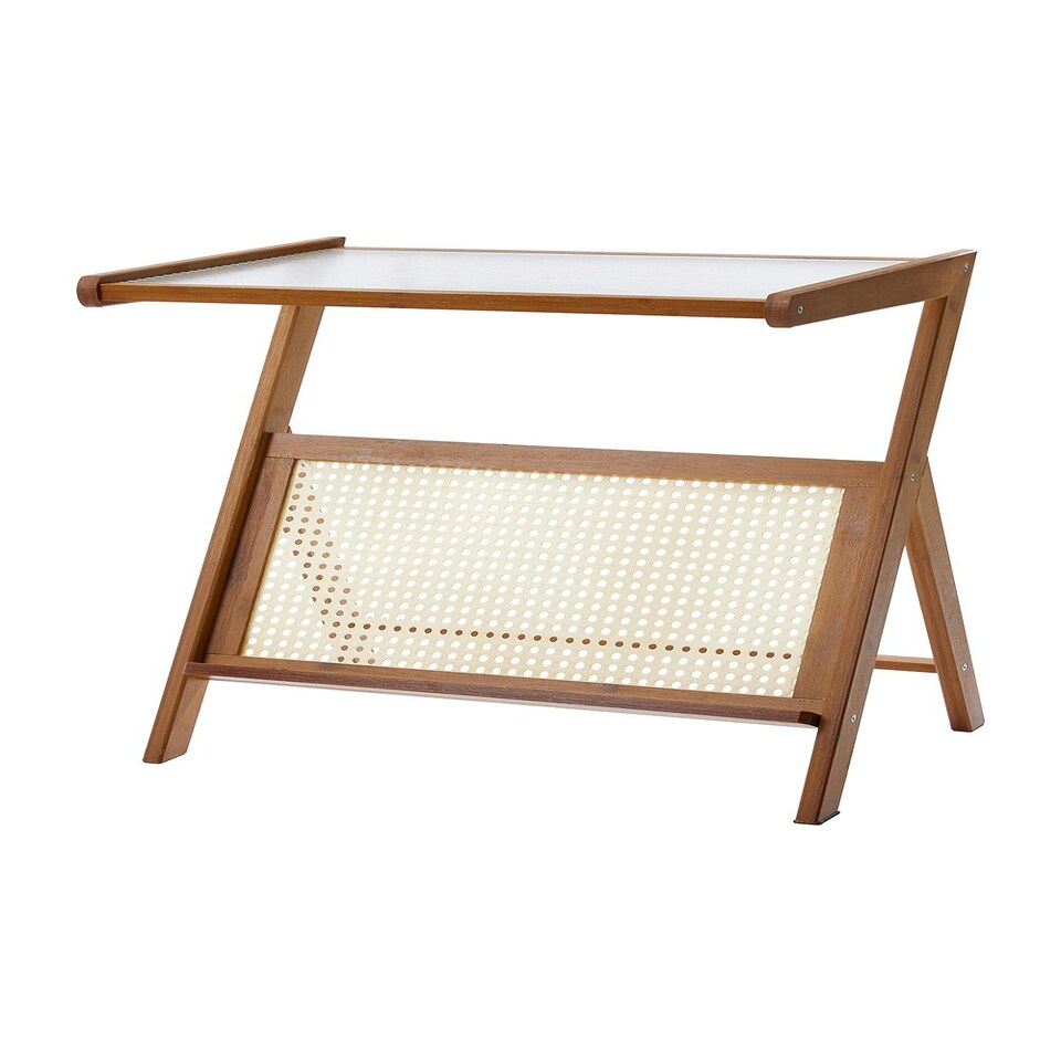 image 1 of Living and Home Foldable Small Bamboo End Table 55 W x 35 D x 56 Hcm