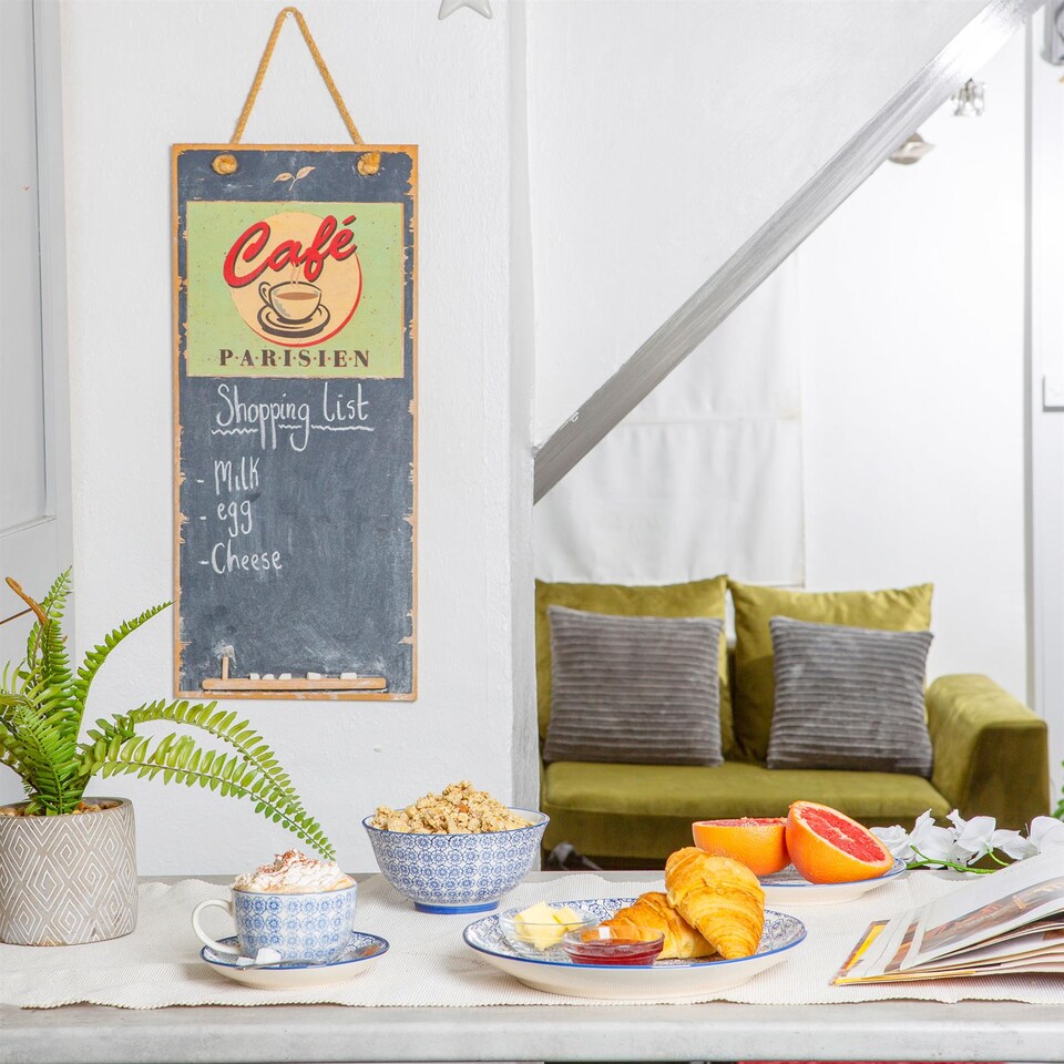 image 1 of Nicola Spring Hand-Printed Cereal Bowls - 16cm - Navy - Pack of 6 | Blue | Blue