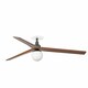 image 1 of Klim Recessed Large LED Ceiling Fan Matt Black, Dark Walnut Blades
