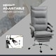 image 5 of Vinsetto Microfibre Vibration Massage Office Chair with Footrest, Heat, Grey